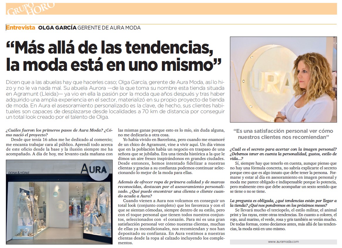 Entrevista a Olga Garcia — La moda està en un mismo